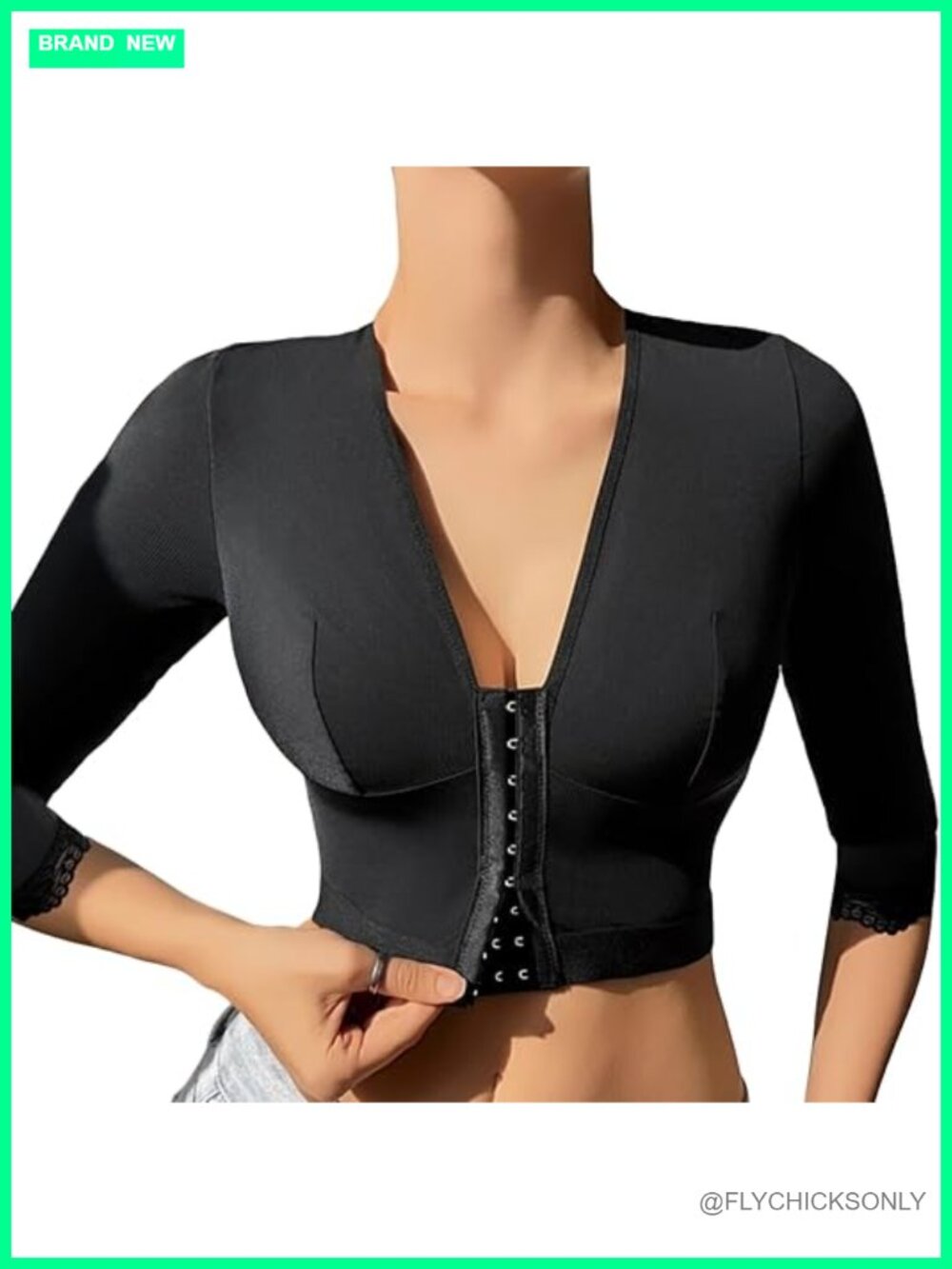 Post Surgery Arm Compression Shapewear Tank Top with Front Closure Bra